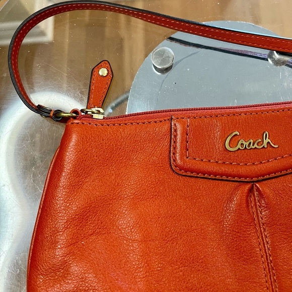 COACH PUMPKIN LEATHER  POUCHETTE - Picture 7 of 15